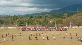 Suasana gladikotor pembukaan Liga 3 ETMC Tahun 2022 di GOR 99 Lewoleba, Rabu (7/9)