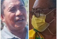 Pelatih Kepala Persebata Lembata Hasan Wahar dan Pelatih Kepala PS Malaka Adrianus Bria Seran