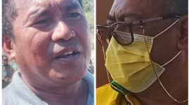 Pelatih Kepala Persebata Lembata Hasan Wahar dan Pelatih Kepala PS Malaka Adrianus Bria Seran