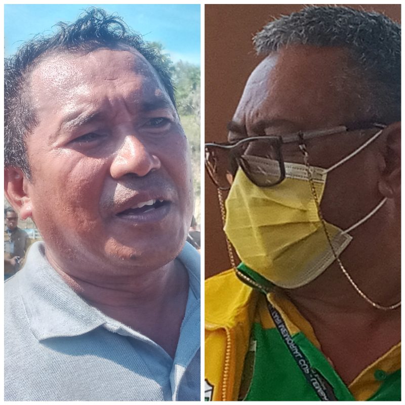 Pelatih Kepala Persebata Lembata Hasan Wahar dan Pelatih Kepala PS Malaka Adrianus Bria Seran
