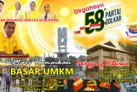 Baliho peringatan HUT ke-58 Partai Golkar di Kabupaten Sikka