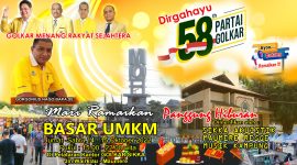 Baliho peringatan HUT ke-58 Partai Golkar di Kabupaten Sikka
