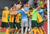 Australia menang 5-4 (0-0) atas Peru lewat adu pinalti pada laga play off Piala Dunia 2022 di Ahmad bin Ali Stadium, Al Rayyan, Qatar, Selasa (14/6)