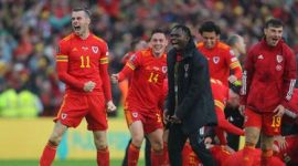 Euforia pemain Wales setelah 64 tahun berlaga lagi pada pentas Piala Dunia
