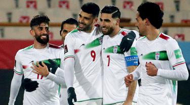 Selebrasi pemain Iran