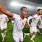 Para pemain Tunisia berselebrasi setelah memastikan lolos ke Piala Dunia 2022, pada 29 Maret 2022