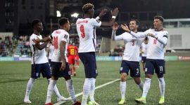 Selebrasi para pemain Inggris