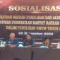 Komisioner KPU Sikka pada Sosialisasi Penataan Dapil dan Alokasi Kursi DPRD Sikka, Selasa (29/11) 
