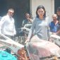 Anggota Komisi 4 DPR RI Julie Sutrisno Laiskodat pose di antara handtractor roda 2 yang disalutkan kepada kelompok tani di Kabuparen Sikka, Rabu (7/12)