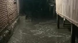 Air laut terjang pemukiman warga di Dusun Jedawair, Geliting, Kecamatan Kewapante, Minggu (25/12) dinihari Wita (foto: istimewa)