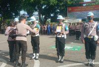 Upacara pemberhentian tidak dengan hormat kepada 2 anggota Polres Sikka, Senin (9/1)