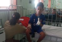 Marcello Lering, pasien DBD yang dirawat di Kelas 3A Ruang Flamboyan RSUD TC Hillers Maumere, Minggu (2/4)