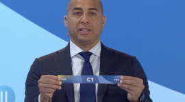 David Trezeguet  bertugas dalam proses undian Piala Dunia U-20 2023 di markas FIFA, Zurich, Swiss, Jumat (21/4)
