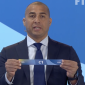 David Trezeguet  bertugas dalam proses undian Piala Dunia U-20 2023 di markas FIFA, Zurich, Swiss, Jumat (21/4)