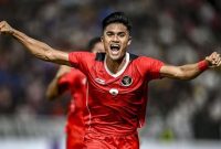 Euforia pemain Indonesia usai mencetak gol ke gawang Thailand dalam laga final sepak bola Sea Games 2023 di National Olympic Stadium, Selasa (16/5) malam Wita