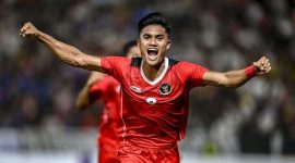 Euforia pemain Indonesia usai mencetak gol ke gawang Thailand dalam laga final sepak bola Sea Games 2023 di National Olympic Stadium, Selasa (16/5) malam Wita