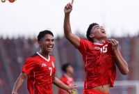 Euforia pemain Indonesia saat laga di Sea Games 2023 Kamboja