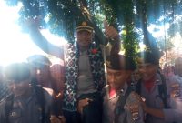 Seremoni elepasan mantan Kapolres Sikka AKBP Nelson Felipe Dias Quintas, Minggu (17/7)