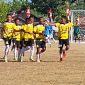 Euforia pemain Persematim Manggarai Timur usai membobolkan gawang Persap Alor di Lapangan CN Dillak, Senin (21/8) 