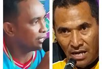 Pelatih Kepala Perserond Rote Ndao Dedi Seme dan Pelatih Kepala PSN Ngada Kletus Gabhe