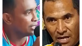 Pelatih Kepala Perserond Rote Ndao Dedi Seme dan Pelatih Kepala PSN Ngada Kletus Gabhe