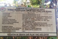 Papan informasi proyek Peningkatan Jalan Nangablo-Hagarahu