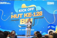 Direktur Utama BRI Sunarso saat Kick Off HUT ke-128