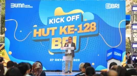 Direktur Utama BRI Sunarso saat Kick Off HUT ke-128