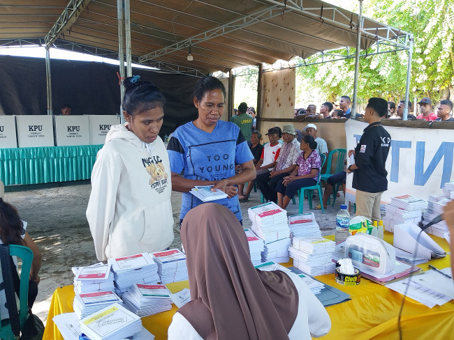 Suasana PSU di TPS Kota Uneng 06, Sabtu (24/2)