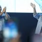 Prabowo dan Gibran saat pidato kemenangan di Istora Senayan, (14/2) malam