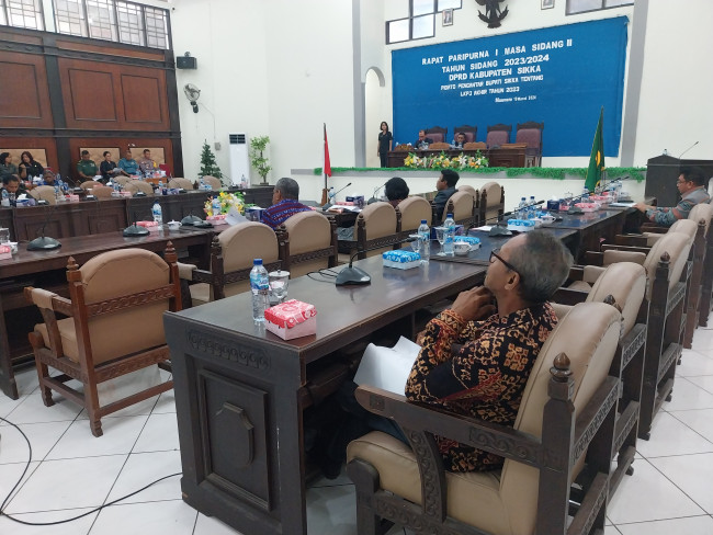 Suasana sidang paripurna Pidato Pengantar tentang LKPJ Tahun 2023, Selasa (19/3)