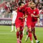 Euforia pemain Indonesia usai Marselino Ferdinan mencetak gol ke gawang Yordania pada Piala Asia 2023-2024