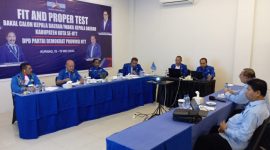 Paket SARR mengikuti fit and proper test Partai Demokrat di Hotel Kristal Kupang, Minggu (19/5)