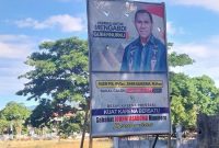 Baliho Bakal Calon Gubernur NTT Johny Asadoma di salah satu titik di Kota Maumere