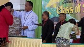 Kolase simbolisasi kelulusan 303 pelajar SMPK Frater Maumere, Senin (10/6) di Aula Mardi Wiyata