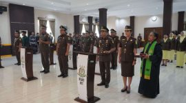 Suasana pelantikan 3 Kajari di lingkup Kajati NTT, Kamis (20/6)