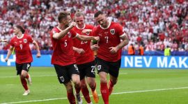 Euforia pemain Austria dalam laga melawan Polandia