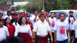 Bakal Calon Gubernur NTT Ansy Lema melakukan safari politik di Manggarai, Kamis (1/8)