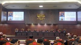 Suasana sidang Mahakmah Konstitusi, Selasa (20/8)