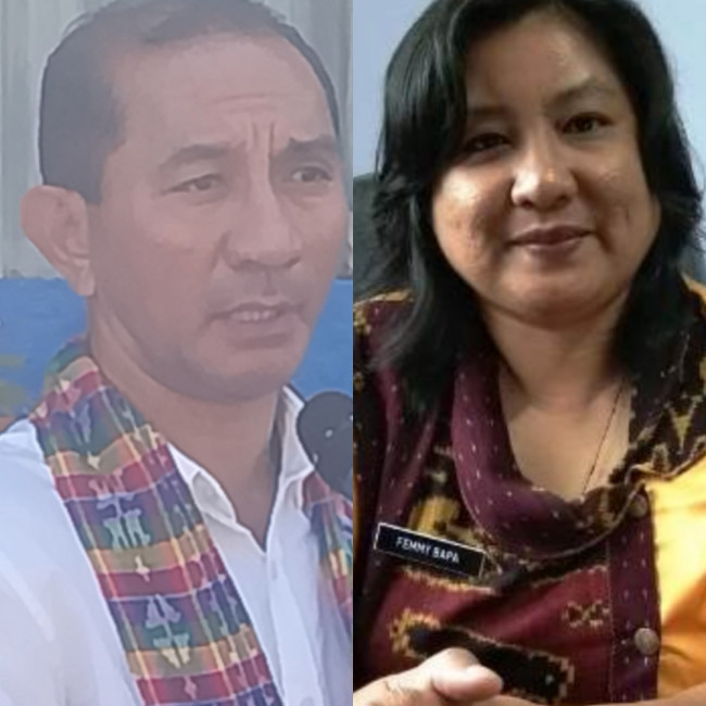 Kolase Penjabat Bupati Sikka Adrianus Firminus Parera dan Penjabat Sekda Sikka Margaretha Movaldes Da Maga Bapa