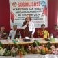 Kadis PKO Sikka Germanus Goleng membawakan sambutan pada kegiatan Sosialisasi Kompetensi dan Tema P5 di Aula SDK Wolo Feo Desa Renggarasi Kecamatan Tana Wawo, Sabtu (19/10)