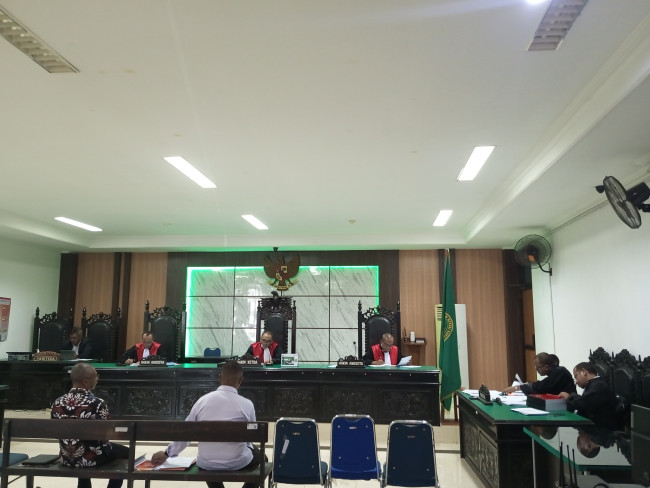 Suasana sidang perkara tindak pidana korupsi Pembangunan Gedung Rawat Inap RS Doreng, Senin (10/2) (foto: istimewa)