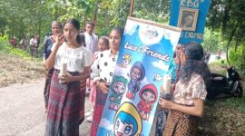 Umat Stasi Blatat Paroki Bolawolon mengikuti Ziarah Yubileum Tingkat Paroki Ili, Kamis (20/3)