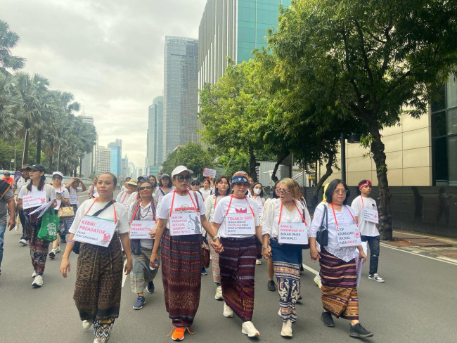 Forum Perempuan Diaspora NTT Jakarta menolak kekerasan seksual terhadap perempuan dan anak, Minggu (23/3)