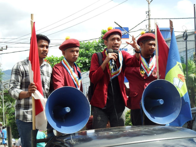 Aksi demonstrasi PMKRI Maumere beberapa waktu lalu