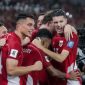 Timnas Indonesia euforia saat mencetak gol ke gawang Cina