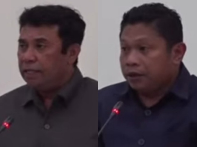Kolase Ketua Fraksi Partai Golkar Antonius Hendrikus Rebu dan Sekretaris Fraksi Partai Demokrat Lenardus Winarto