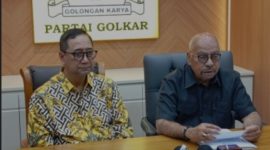 Konferensi pers Fraksi Partai Golkar MPR RI di Ruang Rapat Pimpinan Fraksi Golkar di Gedung Nusantara V Kompleks Parlemen Jakarta, Rabu (21/1)