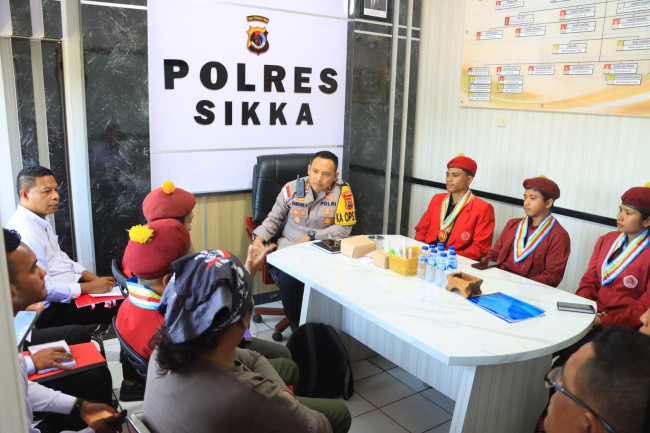 PMKRI Maumere saat audiensi dengan Kapolres Sikka 