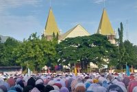 Suasana Sholad Id di Lapangan Umum Kota Baru Maumere, Sabtu (21/3)